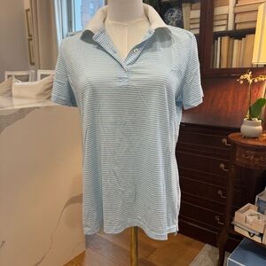 Blue Fitted Pima Cotton Golf Polo